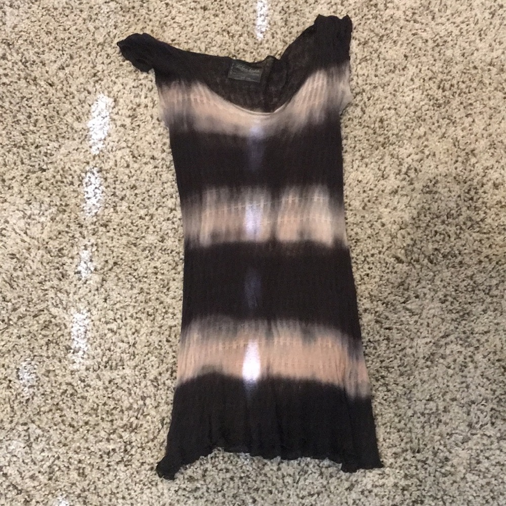 Knitted brown and tan long top one size